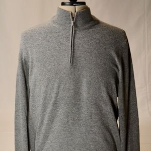 Brunello Cucinelli Men's 1/4 Zip Cashmere Sweater Gray Size 58 (XXXL)